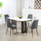 HOMCOM - Chaises de salle à manger en velours - gris foncé - ensemble de 4-Le revêtement matelassé à canaux, effet velours, est très doux au toucher