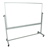 Luxor - Tableau blanc magnétique deux côtés avec cadre en aluminium, 72 po x 40 po-Surface magnétique sur les deux côtés