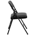Flash Furniture HERCULES Series Curved Triple Braced & Double-Hinged Black Vinyl Metal Folding Chair-1'' Thick Foam Padded Seat