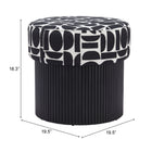Zuo Boto Storage Ottoman - Black/White-8
