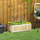 Outsunny Foldable Wood Planter Box - 28" L x 11.6" W x 10" H - Natural-Foldable design, can be easily transported or stored 