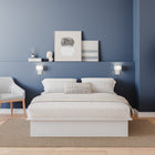 Nexera Valere Platform Bed - Queen Size - White-Safety First: Translucent rubber corners prioritize safety without compromising style, ensuring a secure and injury-free environment