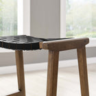 Modway - Saoirse Imitation cuir Tabouret de comptoir en bois - Noir noyer - Ensemble de 2-Assemblée requise
