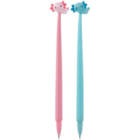 Merangue - Stylo flexible en silicone Axolotl-Stylos fantaisie avec embouts en forme d'axolotl