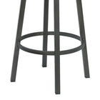 Armen Living Madrid 30" Bar Height Swivel Bar Stool in Ford Black Faux Leather & Mineral Finish-6