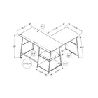 Monarch Specialties 7593 48" Computer Desk - Brown Reclaimed/ Black Metal Corner-Product dimensions: 47.25 inches L x 42 inches W x 30 inches H
