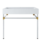 Modway - Redeem Fixation murale en acier inoxydable argenté de 40" Vanette de salle de bain - Blanc argenté-Vanité de salle de bain contemporaine