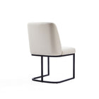 Manhattan Comfort Serena 23.62" Modern Faux Leather Upholstered Dining Chair - Cream - Set of 2-Delivered to you Fully Assembled! No Assembly Required