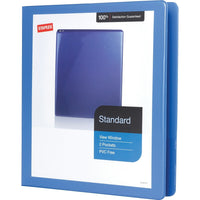 Staples Standard View Binder with D-Rings - 1" - Periwinkle-Slant rings have a high page capacity compared to same size round rings