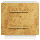 Modway Abel 2-Drawer Burl Wood Nightstand - White Bleached Burl-Assembly Required