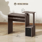 HOMCOM 39.25" Computer Desk with Sliding Keyboard Tray - Grey-Smooth sliding keyboard tray can be pulled out easily