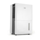 BLACK+DECKER 280 Sq. Ft. Dehumidifier for Medium to Large Spaces-Easy-to-use control panel - Adjust your moisture setting (35-85% humidity) on the top-mounted digital control pad with an LED display. The unit will shut off automatically when the tank is full, & an audible alert will notify you. Works with a standard garden hose (not included) for continuous gravity feed drain.