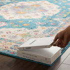 Modway - Success Médaillon vintage floral vieilli Anisah Tapis de comédie 8 pi l x 10 pi L - Bleu Ivoire Jaune Orange-Dessous en caoutchouc de prise