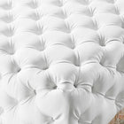 Modway Amour Tufted Button Large Square Faux Leather Ottoman - White-Dense Foam Padding