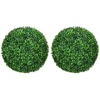 HOMCOM - Boules topiaires artificielles en buis 15,7 po - vert - lot de 2-Ensemble de deux boules topiaires artificielles 