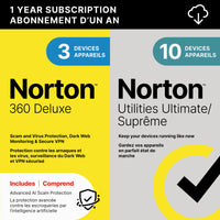 Norton - 360 Premium avec Utilities Ultimage logiciel antivirus -3 appareils - abonnement d'un an [téléchargement]-Une adresse e-mail valide doit être fournie lors du paiement