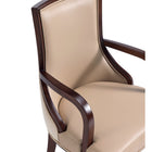 Manhattan Comfort - Fauteuil de salle à manger traditionnel Grand 22,5 po en similicuir et velours, coloris beige-10