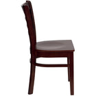 Flash Furniture HERCULES Series Ladder Back Mahogany Wood Restaurant Chair-Mortise and Tenon Style Construction with metal wood screw reinforcements