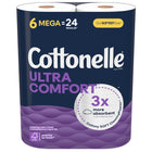 Cottonelle - Papier hygienique Ultra ComfortCare en mega rouleaux -paquet de 6-244 feuilles par rouleau
