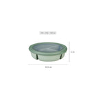 Mepal Cirqula Bento Bowl - 250 +250 + 500 mL/8+ 8+ 17oz - Nordic Jade-Lid with transparent window
