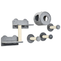 PawHut Wall-Mount Cat Tree with Scratching Post & Shelves-Wall design saves space and enhances play areas 