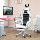 HOMCOM Reclining Gamer Chair with Footrest - Black-135 degree reclining back with lockable positions, linked armrests move accordingly