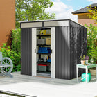 Outsunny 6.5' x 4' Outdoor Storage Shed with Foundation Kit-2 extra hooks included
