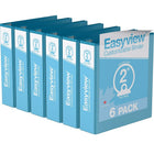 Davis Group Easyview Premium Binder - Round Ring - Customizable - 2" - Turquoise Blue - 6 Pack-3 Ring Binder