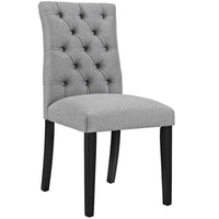 Modway Duchess Button Tufted Fabric Dining Chair - Light Grey-Button Tufted Dining Side Chair
