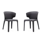 Manhattan Comfort - Lot de 2 chaises de salle à manger Conrad 52 cm style mid-century modern, revêtement en similicuir gris-Chaise de salle à manger style milieu du siècle moderne pour usage en salle à manger lot de 2
