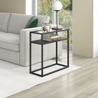 Hudson&Canal Ada 24"W Rectangular Side Table - Blackened Bronze-Handcrafted blackened bronze finish applied to the frame