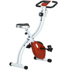 Soozier Foldable Exercise Bike with 8-Level Resistance and Wheels - Red-8-level adjustable magnetic resistance ensures smooth and silent workouts 