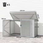 Outsunny 7.6' x 3.4' Garbage Bin Shed for 3 Trash Cans-Lockable doors with latches and keys offer secure and easy access
