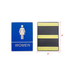 Futech  Blue Washroom Sign Woman with Braille-Durable Plastic Structure