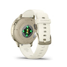 Garmin - Venu 4 – 41 mm, Or Lunaire avec bande en silicone osseux-Utilité quotidienne: Une lampe de poche LED brillante offre un éclairage pratique lorsque vous en avez besoin. Passez et recevez des appels téléphoniques depuis votre poignet lorsque votre montre est jumelée à votre smartphone. Vous pouvez même contrôler les fonctions de la montre avec des commandes vocales — ou utiliser l'assistant vocal de votre smartphone pour répondre aux messages texte et plus encore