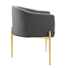Modway Savour Tufted Performance Velvet Accent Chair - Grey-Dense Foam Padding
