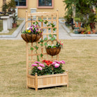 Outsunny - jardinière surélevée en bois - 24 po L x 12 po l x 49 po H - avec treillis-Le treillis arrière offre un espace de croissance pour des plantes comme les raisins et les vignes
