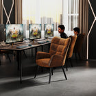 Homy Casa - Chaises d'accueil pour bureau - Tissu en suède brun-Tissu respirant et doux pour un confort toute l'année.