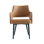 Manhattan Comfort - Chaise de salle à manger moderne Tremont 58 cm avec accoudoirs, revêtement en similicuir - couleur Saddle-Chaise de salle à manger moderne avec accoudoirs pour salle à manger et usage de travail