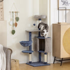 PawHut - Arbre à chat 48 po avec condo, hamac, perchoir - poteaux à griffer en sisal-Le condo en peluche douce offre un espace privé, aidant à réduire l'anxiété du chat 