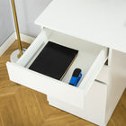 HOMCOM - Bureau moderne pour ordinateur - 47,25 po L x 19,75 po l x 29,5 po H - blanc-Le design découpé facilite l’ouverture et la fermeture du tiroir