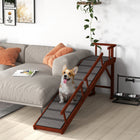 PawHut - Rampe pour chien en bois 73 po de long pour grands chiens - brun-Une pente douce de 20° avec huit bandes aide les animaux à grimper 