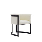 Manhattan Comfort - Chaise de salle à manger moderne Corso 26,38 po en similicuir crème-Des pieds uniques encadrent l’objet de haut en bas
