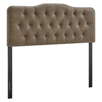Modway Annabel Vegan Leather Full Headboard - Mushroom-Faux Leather Upholstery