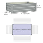 Outsunny Raised Garden Beds - 39" L x 24" W x 12" H - Light Grey - 2 Pack-Powder coated galvanised steel frames mean strong structures 