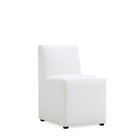 Manhattan Comfort Anna Square 18.9" Modern Faux Leather Upholstered Dining Chair - Cream - Set of 2-Seat Height: 19.69