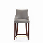 Manhattan Comfort Shubert 22.64" Modern Leatherette Upholstered Counter Stool - Dark Taupe-Modern Counter Stool with Backseat Perfect for Counter and Kitchen Use