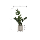 Monarch Specialties 20" Artificial Indoor ZZ Plant - Table - Grey Cement Pot-This easy-care faux potted plant is made from the highest quality materials and requires no maintenance or watering, for a sustainable, environmentally friendly decorative accent that will last a lifetime
