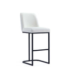 Manhattan Comfort - Serena tabouret de bar moderne de 45 cm en similicuir rembourré - blanc-Tabouret de bar moderne avec dossier parfait pour une utilisation au bar et dans la cuisine