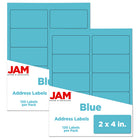JAM Paper Mailing Address Labels - 2 x 4 - Blue - 2 sets of 120-6-2/5 ounce